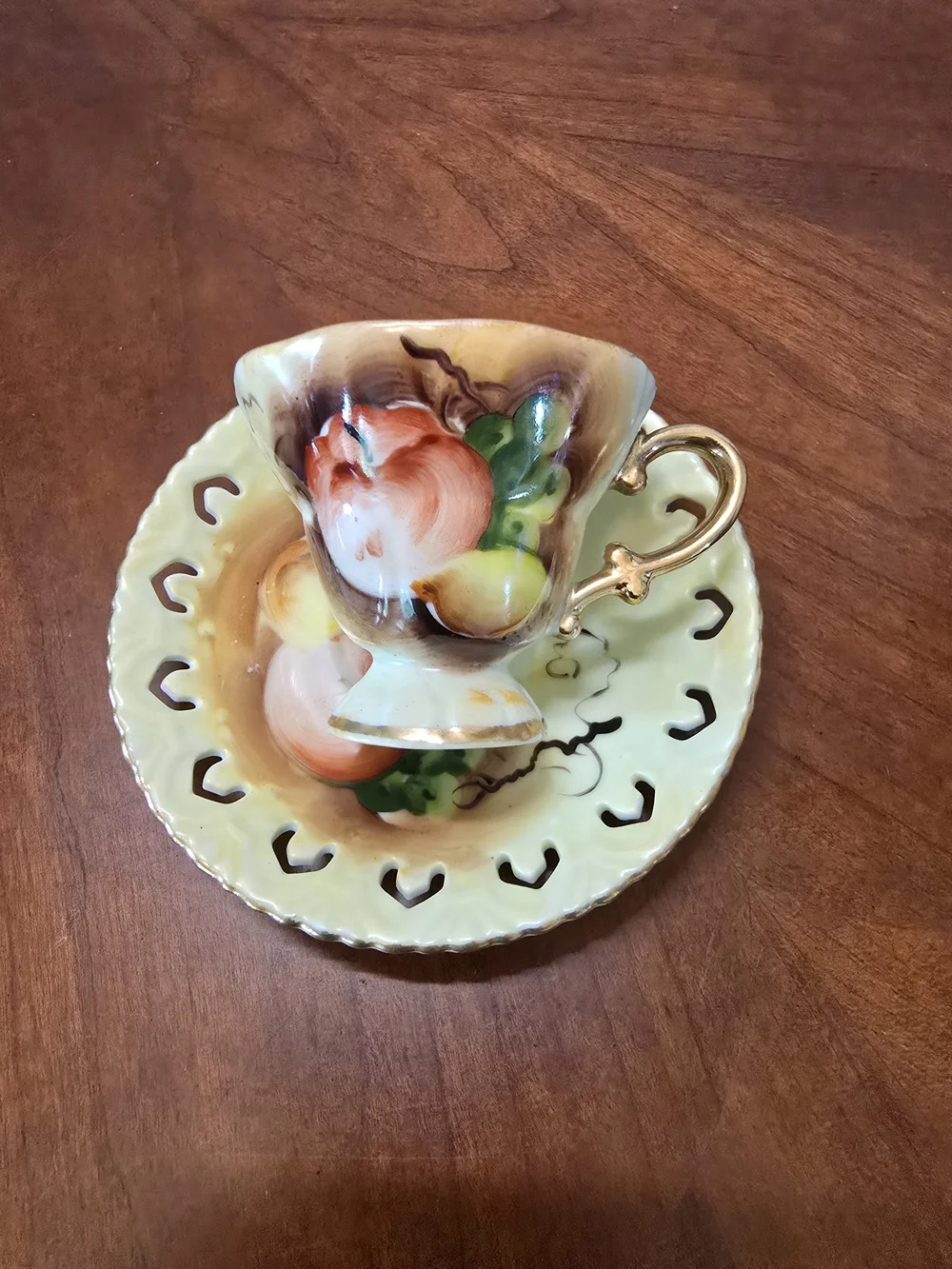 Vintage Enesco E1431 Hand-painted Teacup and Saucer